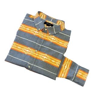 Adam Levine Southwest Aztec cotton, button-down, long sleeve shirt size …